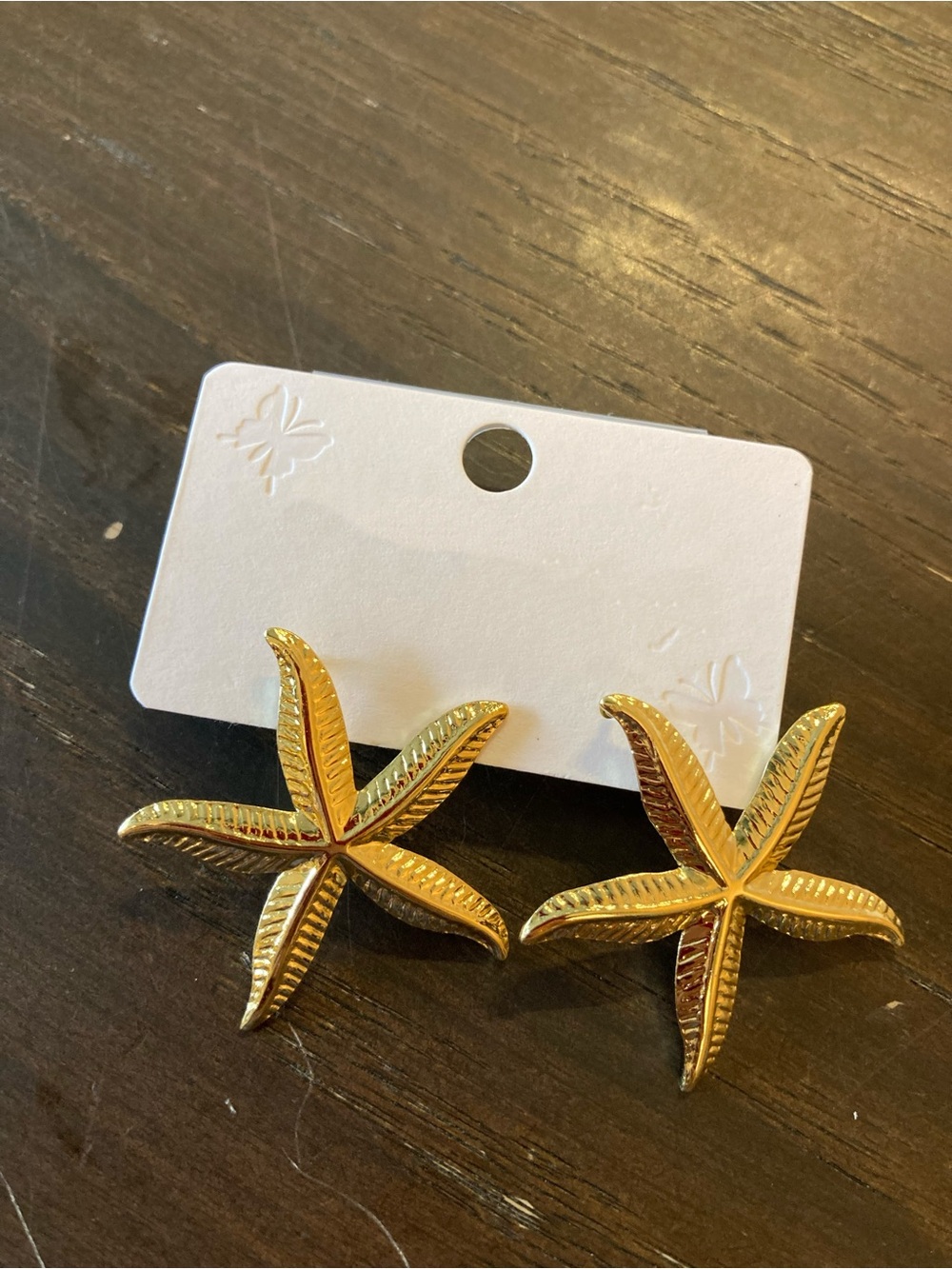 18K Plated Gold Starfish Earrings
